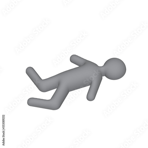 3d people fall face down illustration