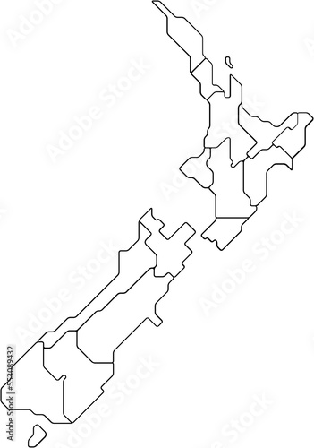 outline drawing of new zealand map.