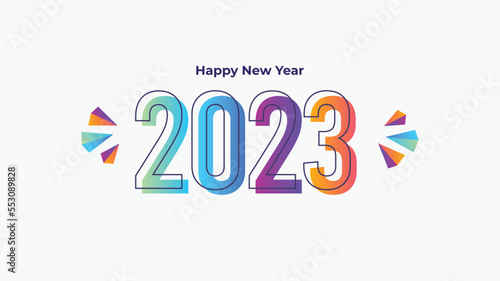 Vector modern colorful trend of 2023 new year