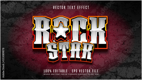 Rock Star 3d editable text effect font style