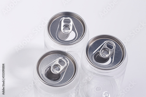 Opened Transparent Can Isolated on White background