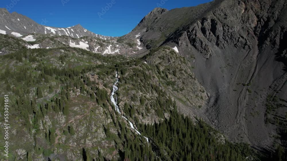 Aerial View of Continental Falls and Tenmile Range Peaks, Breckenridge, California USA on Sunny Day Aerial View of Continental Falls and Tenmile Range Peaks, Breckenridge, California USA on Sunny Day