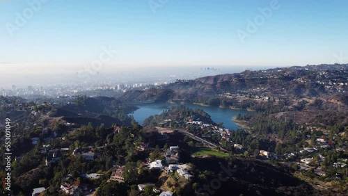 Hollywood Reservoir, also known as Lake Hollywood, is a reservoir located in the Hollywood Hills, situated in the Santa Monica north of the Hollywood neighbourhood of Los Angeles, California.
