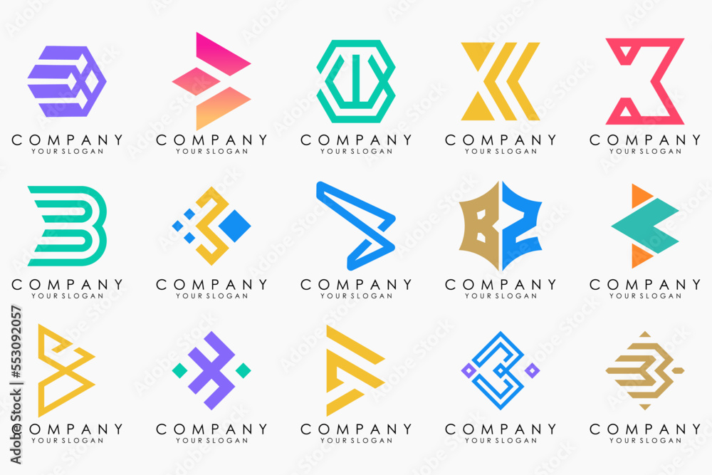 abstract letter B logo icon set. design for business of luxury, elegant, simple. abstract letter B logo icon set. design for business of luxury, elegant, simple.