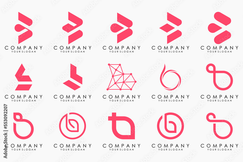 abstract letter B logo icon set. design for business of luxury, elegant, simple. abstract letter B logo icon set. design for business of luxury, elegant, simple.