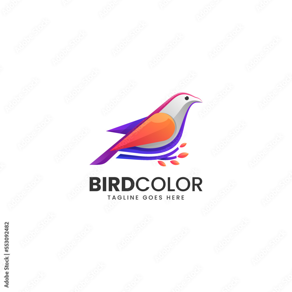 Fototapeta premium Vector Logo Illustration Bird Gradient Colorful Style