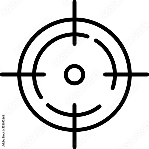 Simple aim icon, sniper sight, reticle, first person shooter