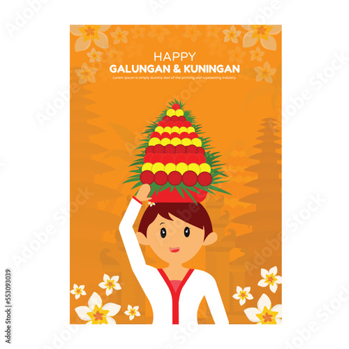 Happy Galungan and Kuningan Day vector illustration design