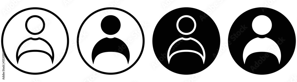 profile icon set. style symbol for app and web, vector illustration ...