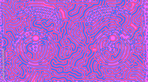 Psychedelic surrealistic abstract background. Organic pattern with colorful lines. 