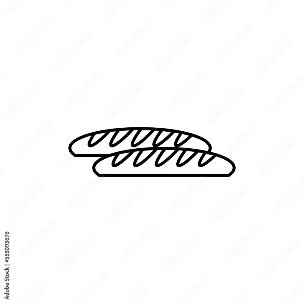 Bread icon line design template vector isolated illustration Bread icon line design template vector isolated illustration