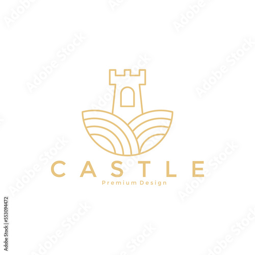 Modern tower old fort vector castle logo