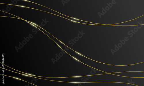 複数の繊細なゴールドの曲線で出来たラグジュアリーな雰囲気の背景素材