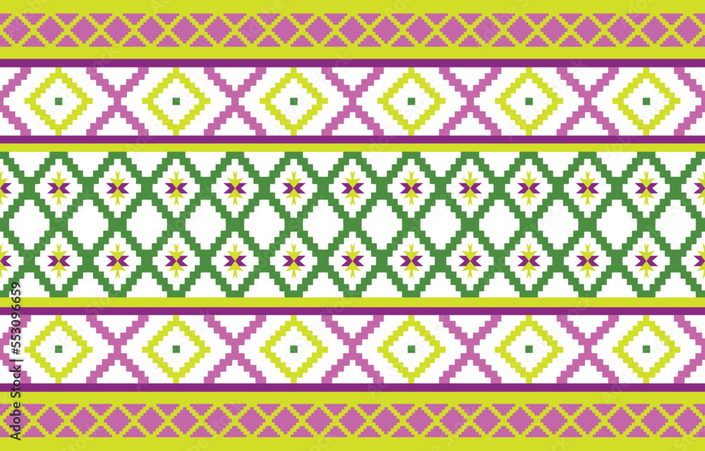 Traditional ethnic geometric pattern. Seamless ethnic design for wallpaper, textiles, and clothing. Ethnic style vector illustration.