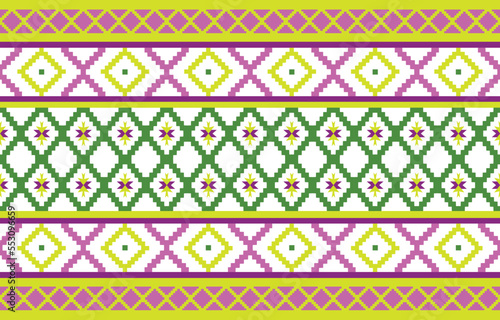 Traditional ethnic geometric pattern. Seamless ethnic design for wallpaper, textiles, and clothing. Ethnic style vector illustration.