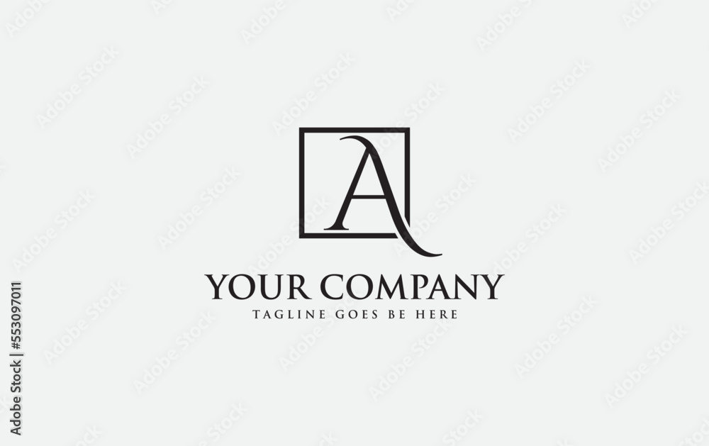 Square brand stylish logo icon and simple elegant flat symbol logo design vector brand Square stylish icon letter A