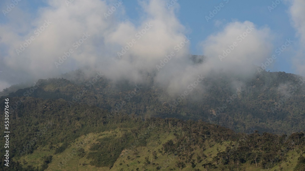 green mountains with clouds in the ecuadorian alps green mountains with clouds in the ecuadorian alps