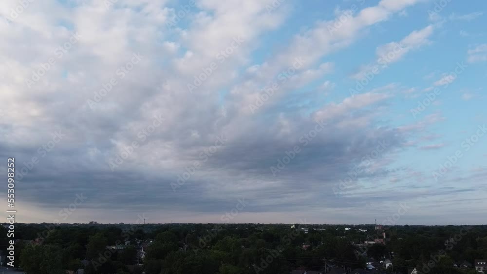 Slow Moving Clouds In Sky Against Blue Sky Aerial View Slow Moving Clouds In Sky Against Blue Sky Aerial View