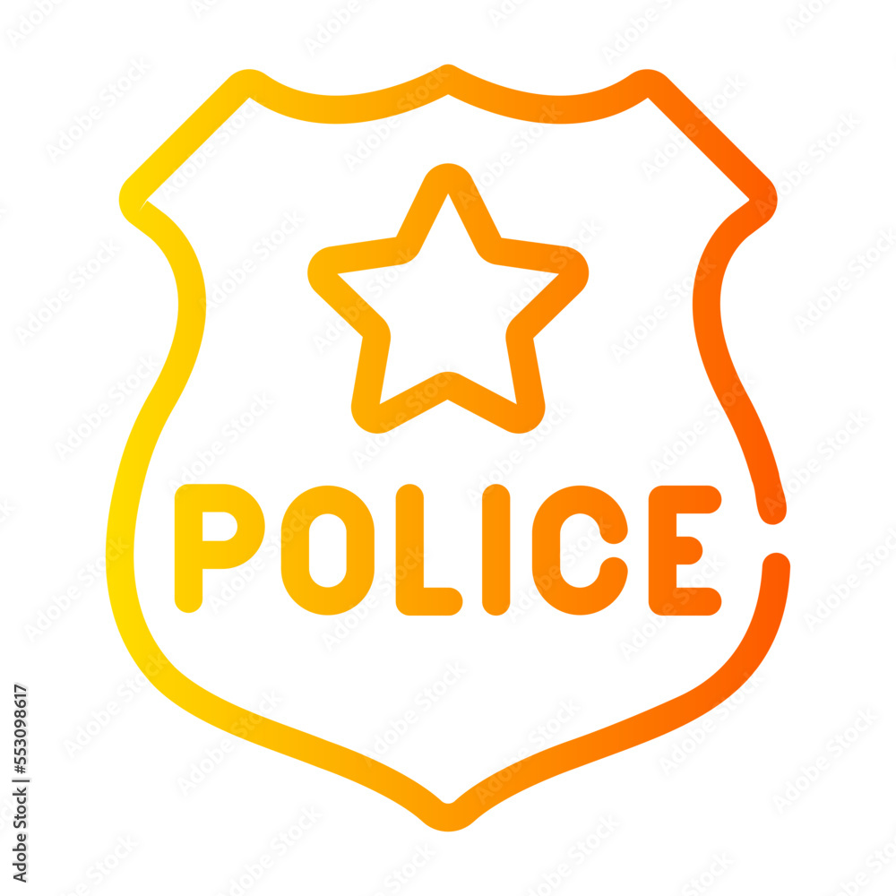 police shield gradient icon