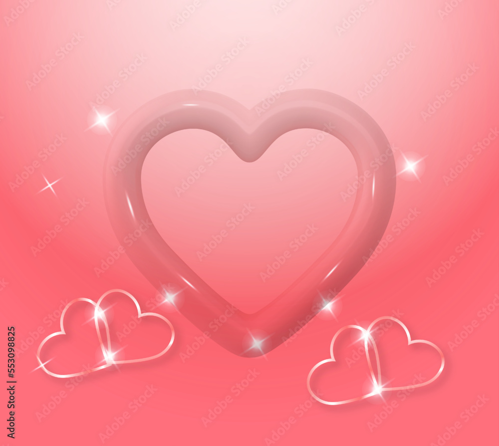 Happy valentine’s day celebration love shape pretty colorful background.