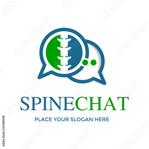 Spine Chat Vector Logo. This logo is design use dialog with bone icon. Suitable for discussion.