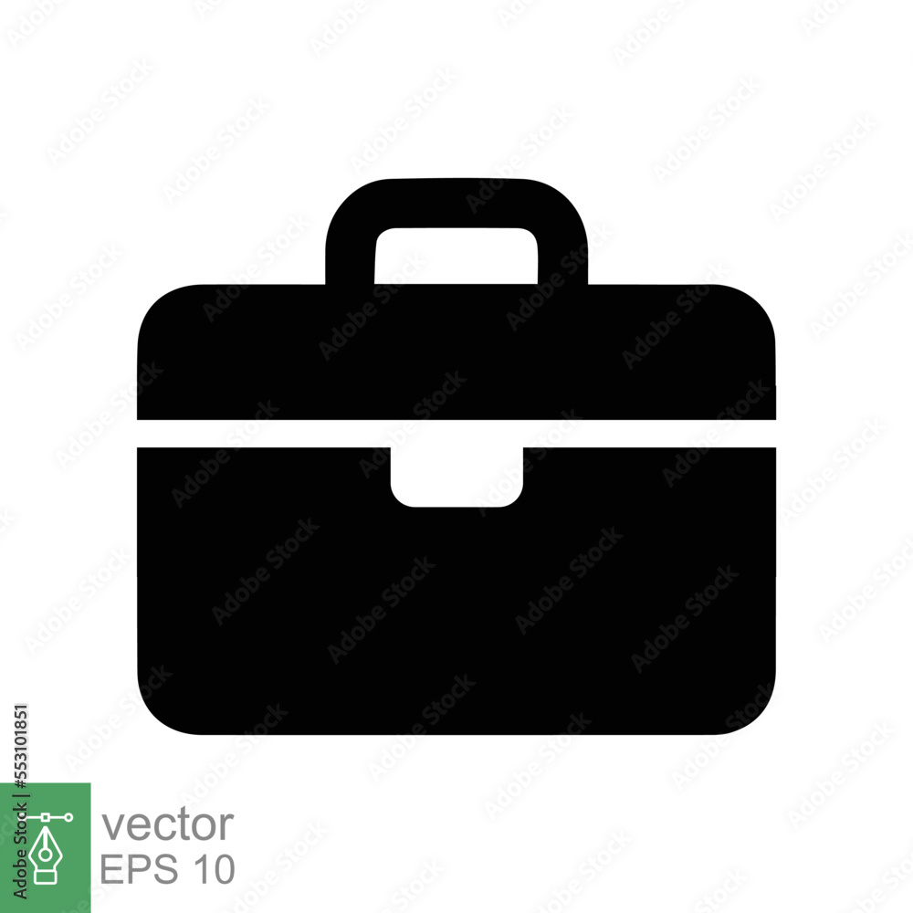 Business portfolio, bag or briefcase icon. Simple flat style. Travel, office bag, suitcase symbol. Vector illustration isolated on white background EPS 10. Business portfolio, bag or briefcase icon. Simple flat style. Travel, office bag, suitcase symbol. Vector illustration isolated on white background EPS 10.