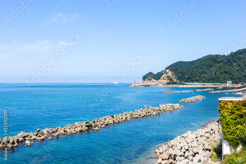 笹川流れの青い海と青い空