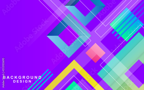 Abstract technology colorful square geometric background. Use for banner, website cover, print ads