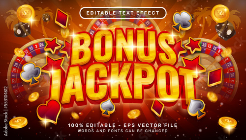 bonus jackpot 3d text effect and editable text effect