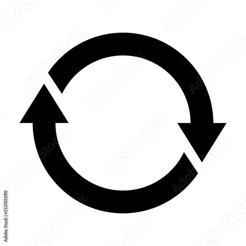 Black Circle arrows isolate on transparent background.	