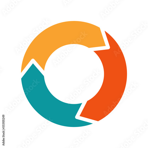 colorful Circle arrows isolate on transparent background.	