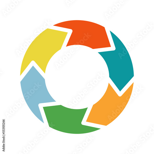 colorful Circle arrows isolate on transparent background.	