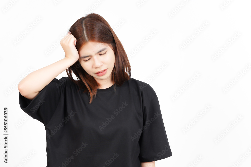 Suffering Headache Of Beautiful Asian Woman Isolated On White Background Suffering Headache Of Beautiful Asian Woman Isolated On White Background