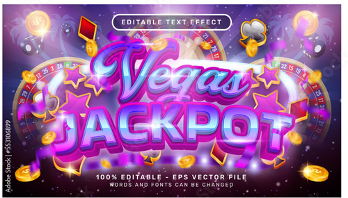 vegas jackpot 3d text effect and editable text effect