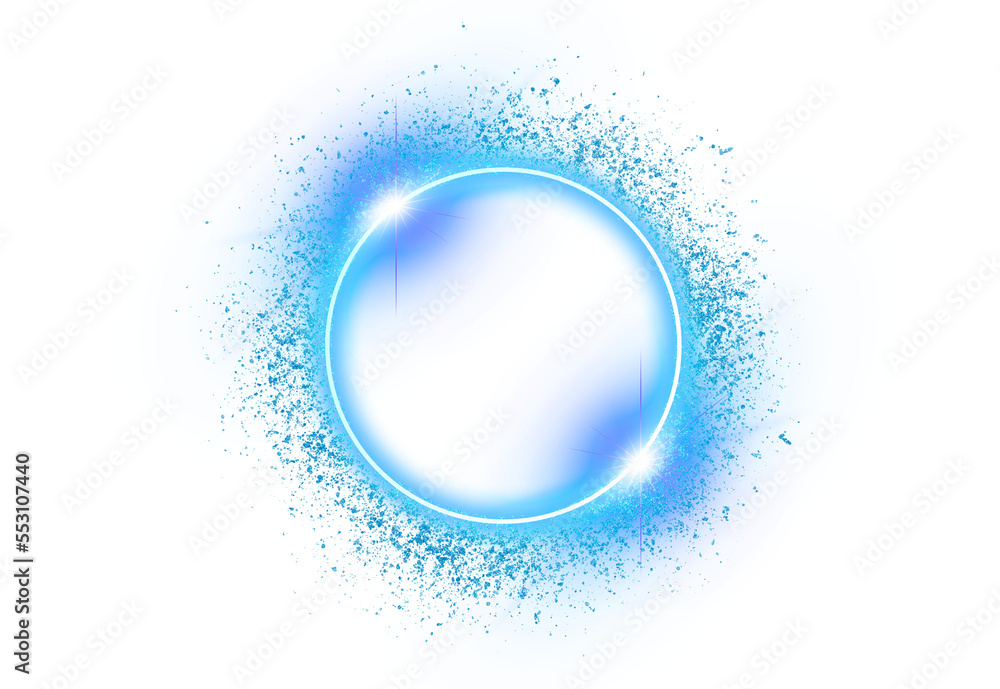 circle light frame blue on transparent background PNG file circle light frame blue on transparent background PNG file