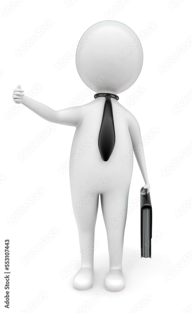 3d man wearing tie and holding briefcase,showing thumbs up concept 3d man wearing tie and holding briefcase,showing thumbs up concept