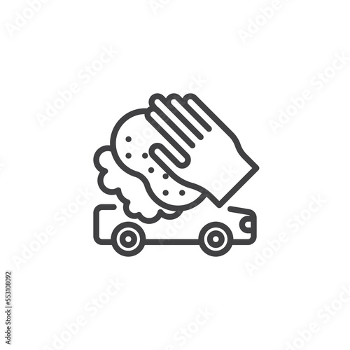 Car hand washing line icon