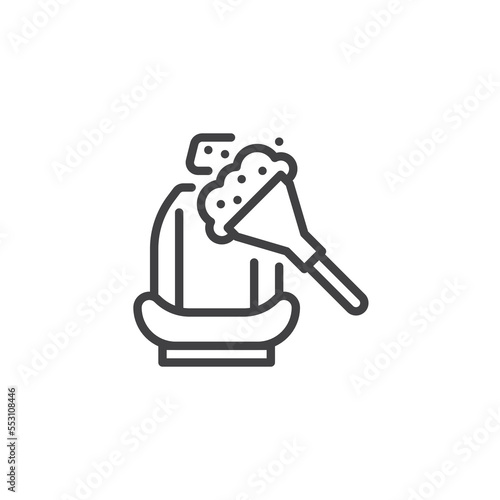 Car seat cleaning line icon
