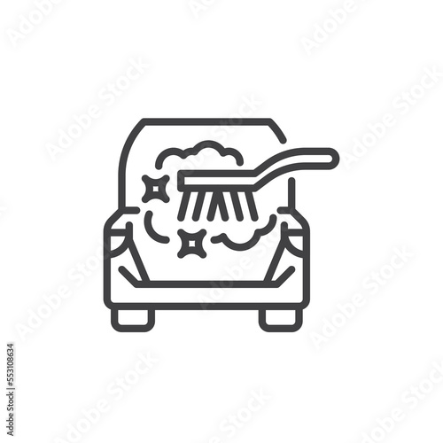 Car trunk cleaning line icon