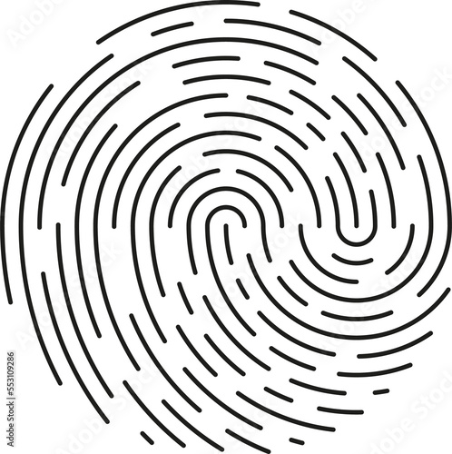 Fingerprint identification symbol icon