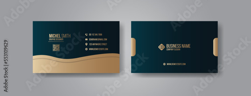 Professional modern golden gradient business card template vector design. Creative editable visiting card design