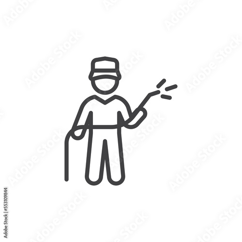 Car washer person line icon