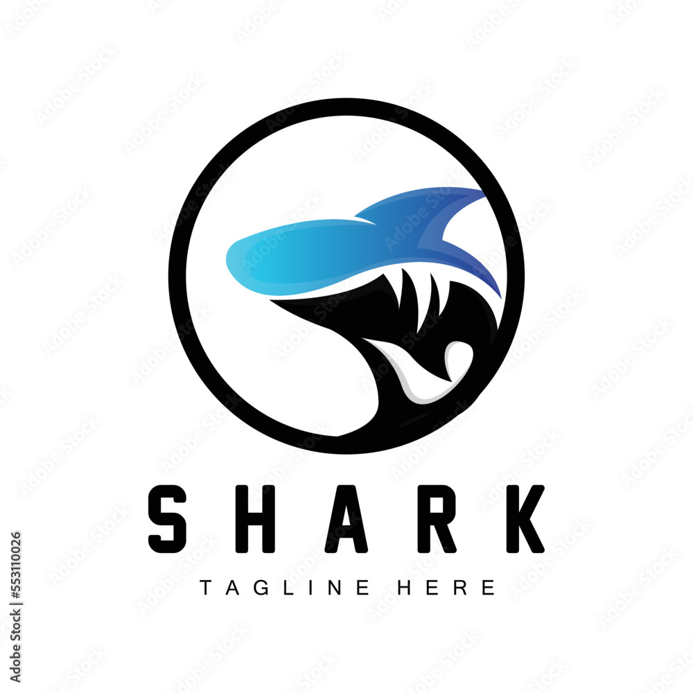 Shark Logo, Wild Fish Vector Illustration, Ocean Predator, Product Brand Design Icon Shark Logo, Wild Fish Vector Illustration, Ocean Predator, Product Brand Design Icon