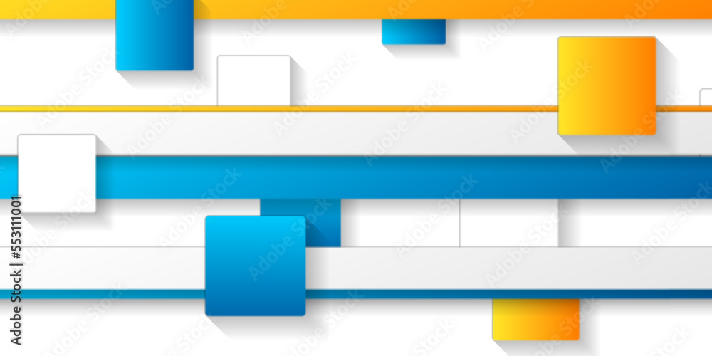 Obraz premium Tech geometric background with stripes and squares. Vector design