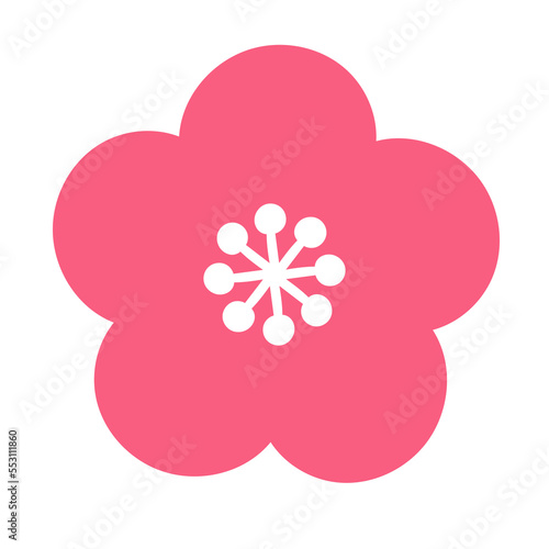 シンプルな梅の花のイラスト