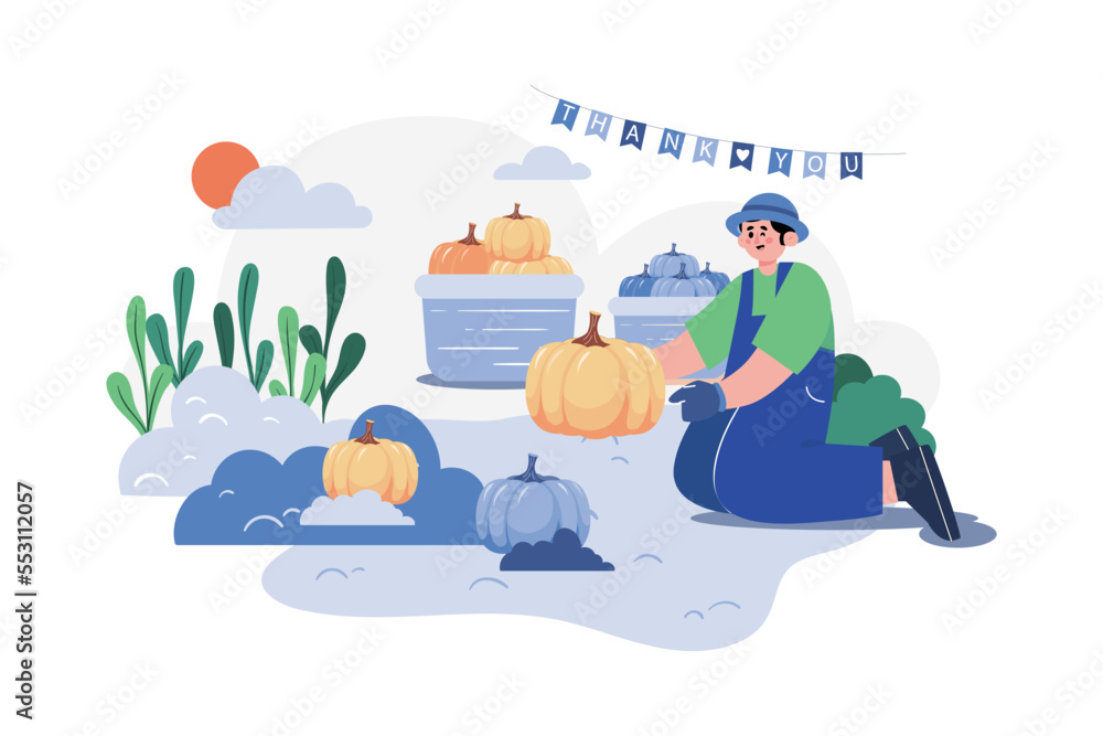 Obraz premium Thanksgiving Day Illustration concept on white background