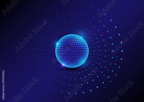 3D Globe geometry technology illustration background