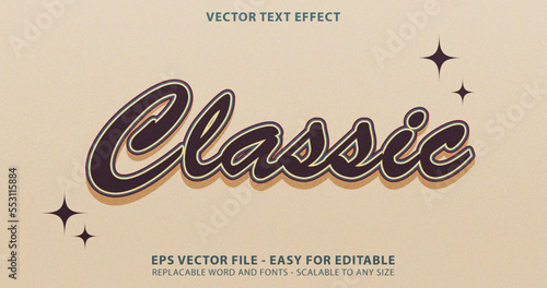 classic vintage editable text effect vector