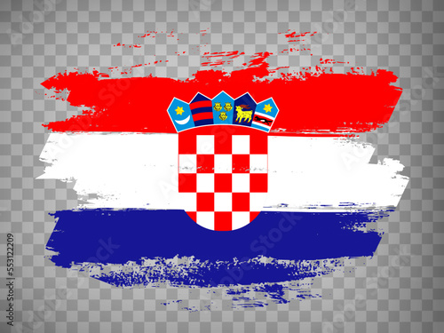 Φωτογραφία Flag of  Croatia brush stroke background