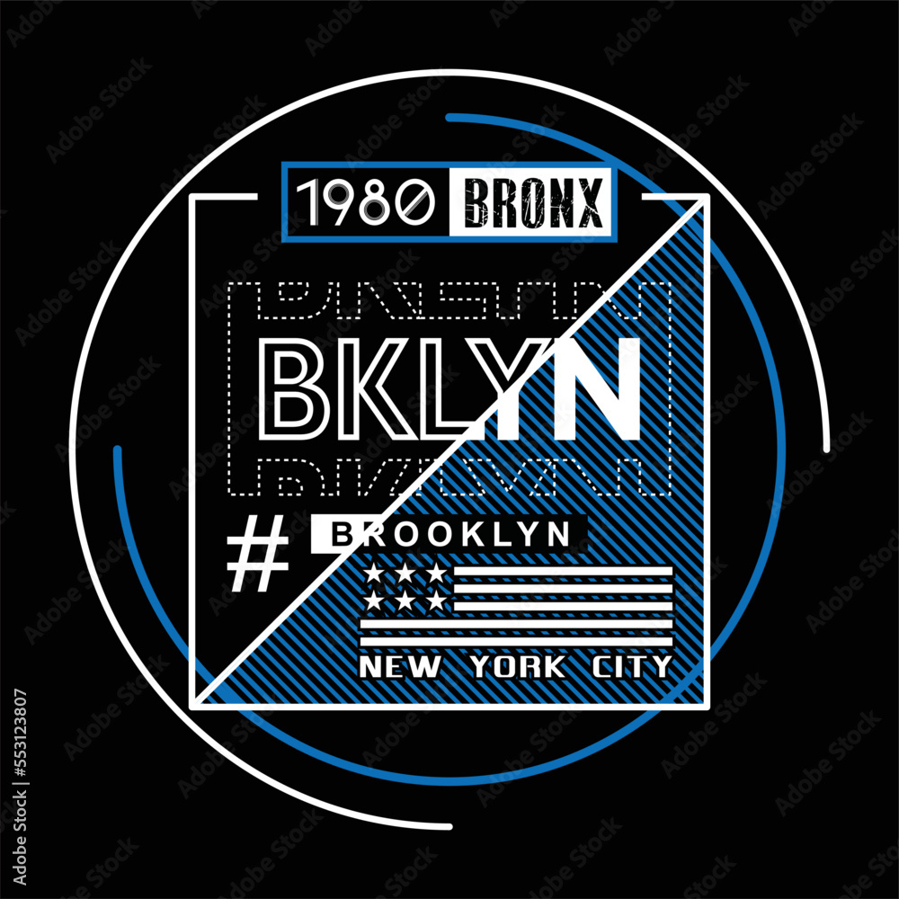 New york brooklyn typography t-shirt design vector illustration, artistic vintage clothing element.